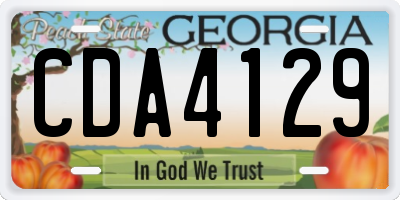 GA license plate CDA4129