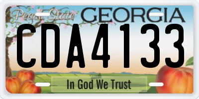 GA license plate CDA4133