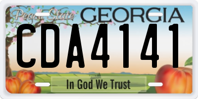 GA license plate CDA4141