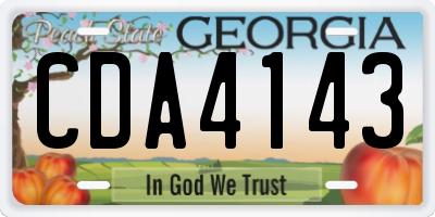 GA license plate CDA4143
