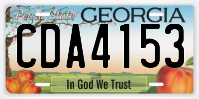 GA license plate CDA4153