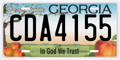 GA license plate CDA4155