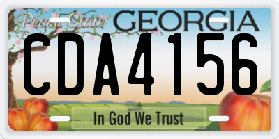 GA license plate CDA4156