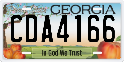 GA license plate CDA4166
