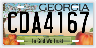 GA license plate CDA4167