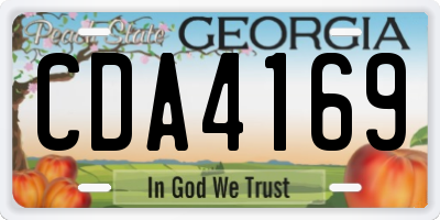 GA license plate CDA4169