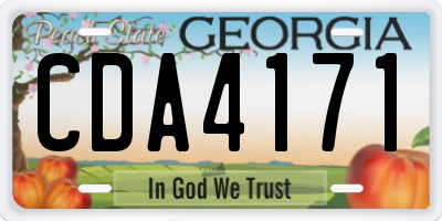 GA license plate CDA4171