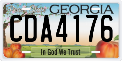 GA license plate CDA4176