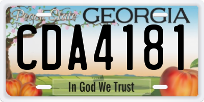 GA license plate CDA4181