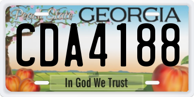 GA license plate CDA4188