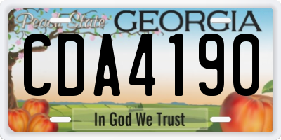 GA license plate CDA4190