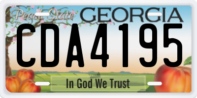 GA license plate CDA4195