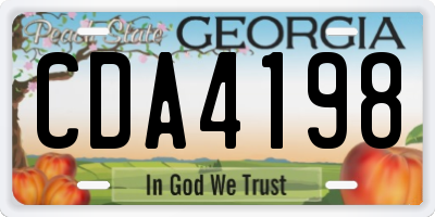 GA license plate CDA4198