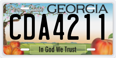 GA license plate CDA4211