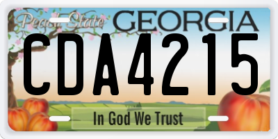 GA license plate CDA4215