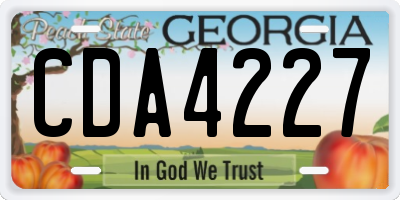 GA license plate CDA4227