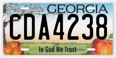 GA license plate CDA4238