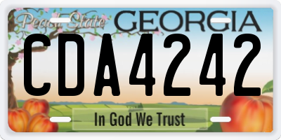 GA license plate CDA4242