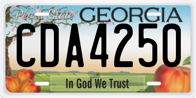 GA license plate CDA4250
