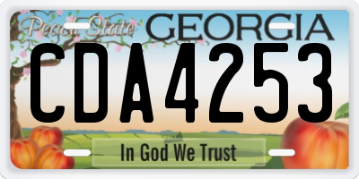 GA license plate CDA4253