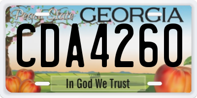 GA license plate CDA4260