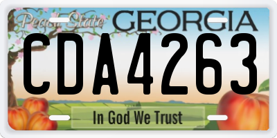 GA license plate CDA4263