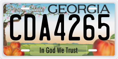 GA license plate CDA4265