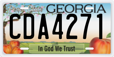 GA license plate CDA4271