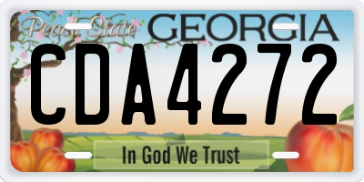 GA license plate CDA4272