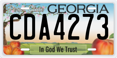 GA license plate CDA4273