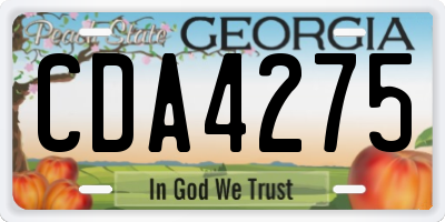 GA license plate CDA4275