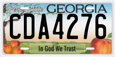 GA license plate CDA4276