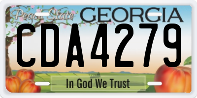 GA license plate CDA4279