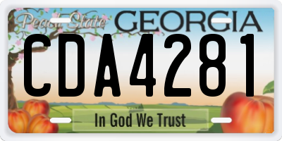 GA license plate CDA4281