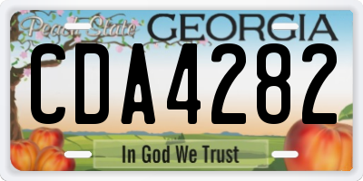 GA license plate CDA4282