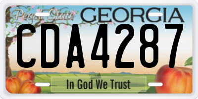 GA license plate CDA4287