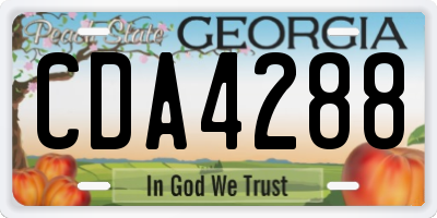 GA license plate CDA4288