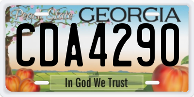 GA license plate CDA4290