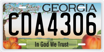 GA license plate CDA4306