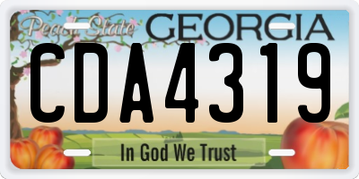 GA license plate CDA4319