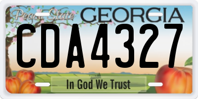 GA license plate CDA4327