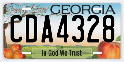 GA license plate CDA4328