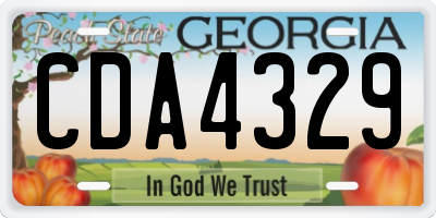 GA license plate CDA4329