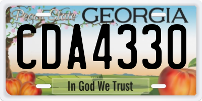 GA license plate CDA4330