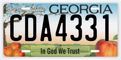 GA license plate CDA4331