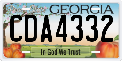 GA license plate CDA4332