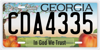 GA license plate CDA4335