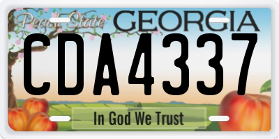 GA license plate CDA4337