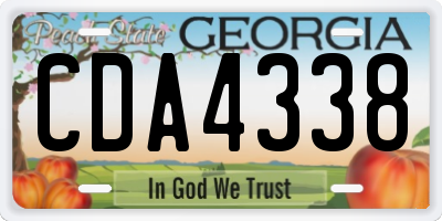 GA license plate CDA4338