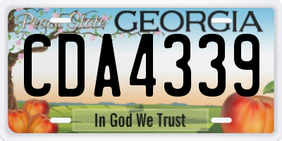 GA license plate CDA4339